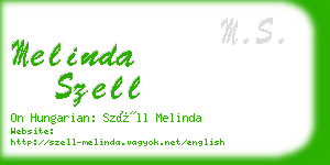 melinda szell business card